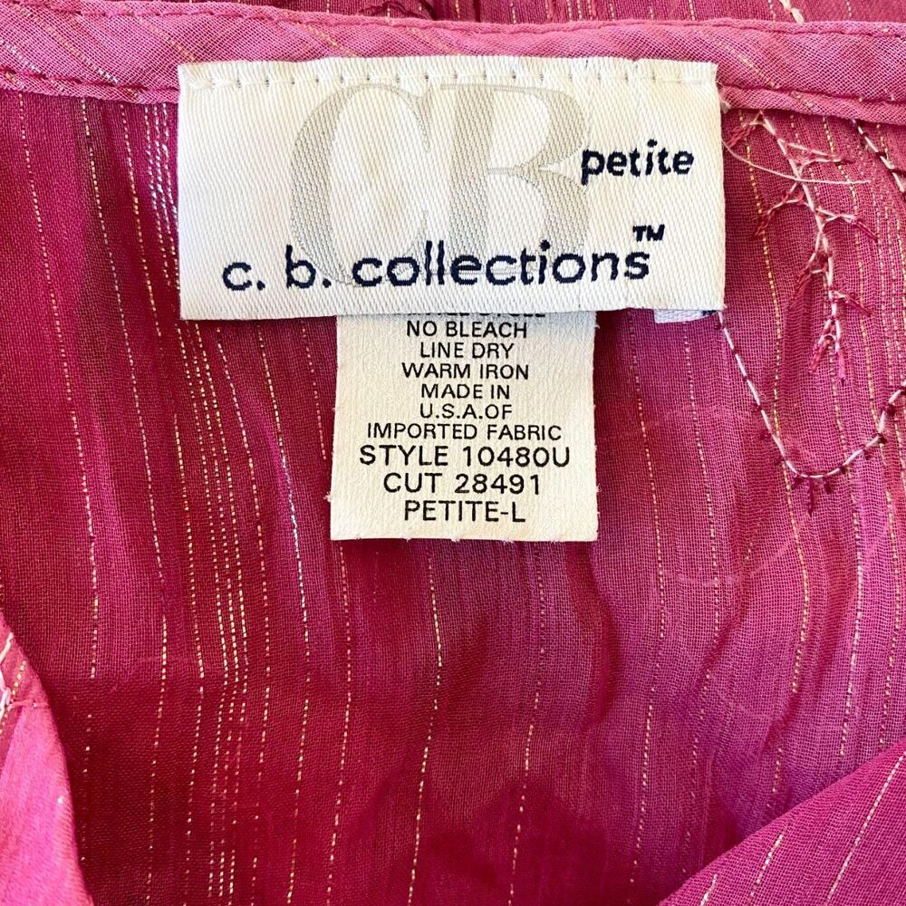 c.b Collections NWT Deadstock Fairycore Pink Sheer Floral Top / Blouse L - Picture 6 of 6